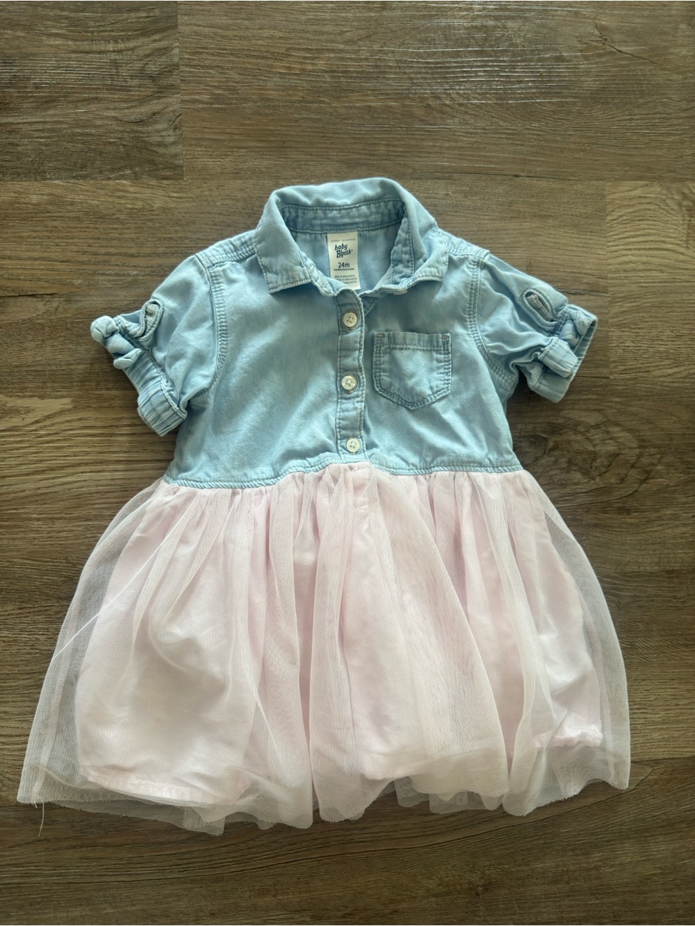 Oshkosh 24m Denim & Pink Tulle Dress